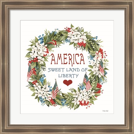 Framed America Wreath Print