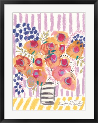 Framed Peach Poppies Print