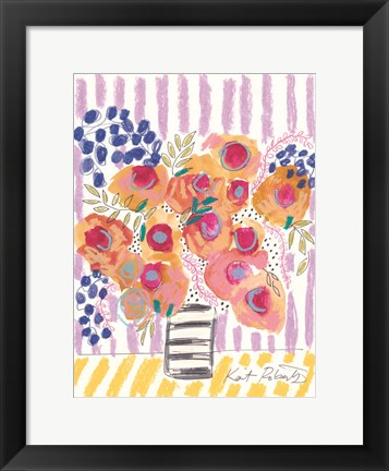 Framed Peach Poppies Print