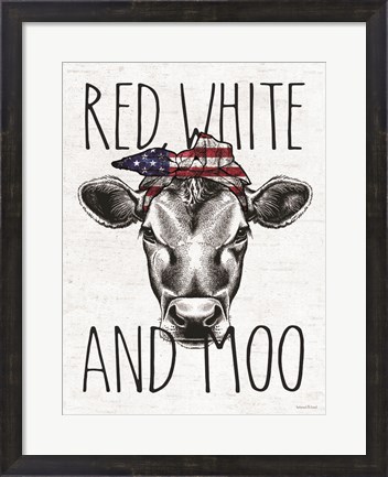 Framed Red, White and Moo Print