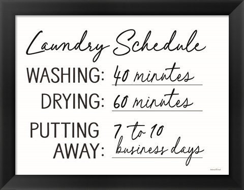 Framed Laundry Schedule Print