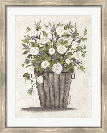 Framed Sweet Rose Basket Print