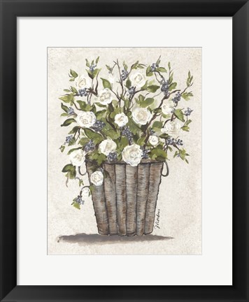 Framed Sweet Rose Basket Print