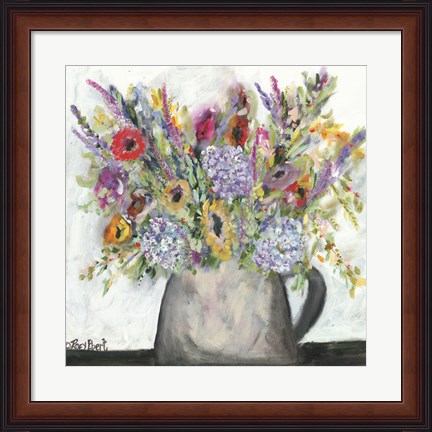 Framed Hydrangeas in Pitcher Print