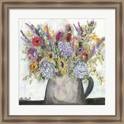 Framed Hydrangeas in Pitcher Print