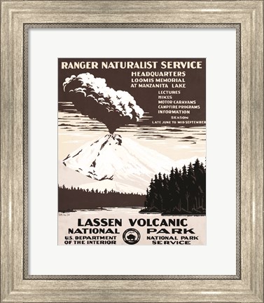 Framed Lessen Volcanic Park Print