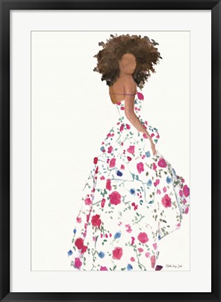 Framed Floral Gown 1 Print