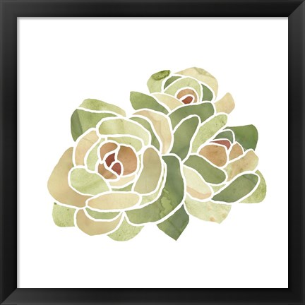 Framed Succulent Cameo XV Print