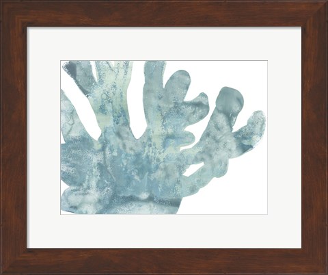 Framed Blue Macro Coral I Print