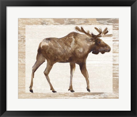 Framed Rustic Barnwood Animals I Print