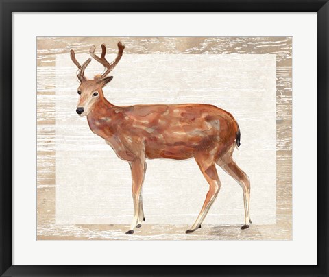 Framed Rustic Barnwood Animals IV Print
