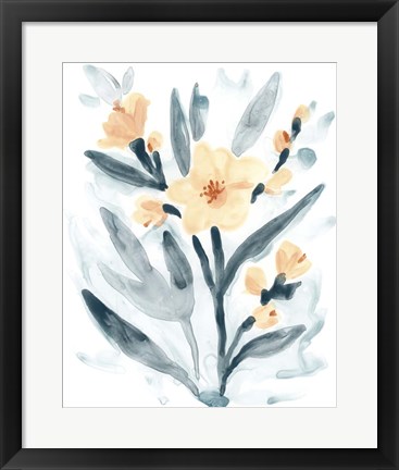 Framed Indigo &amp; Blush Bouquet II Print