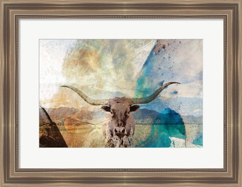 Framed Longhorn Print