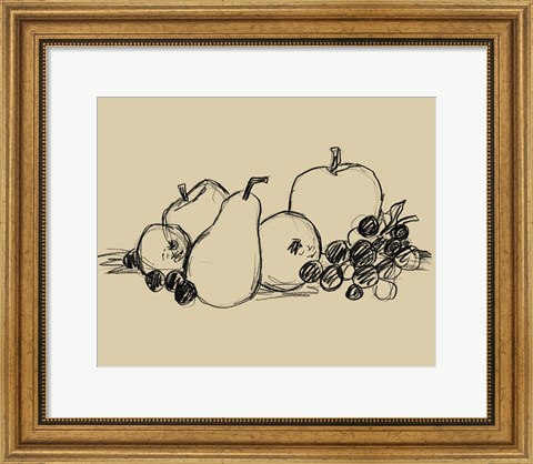 Framed Graphite Fruit II Print