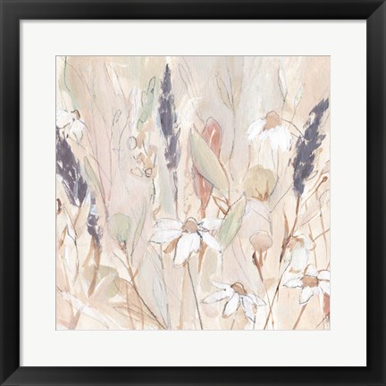 Framed Lavender Flower Field I Print