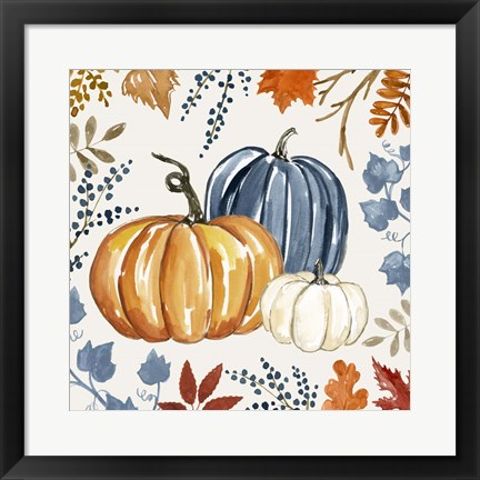 Framed Autumn Pumpkin I Print