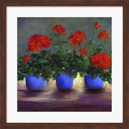 Framed Geraniums V Print