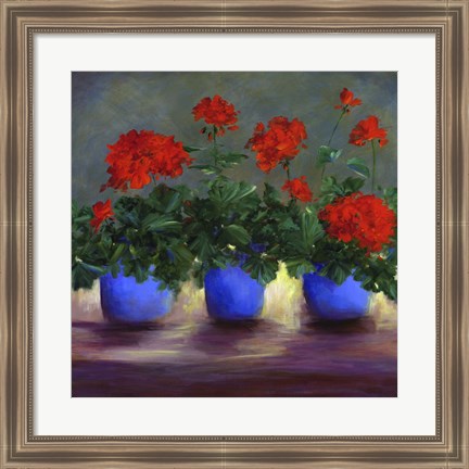 Framed Geraniums V Print