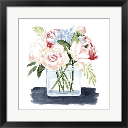 Framed Loose Watercolor Bouquet I Print