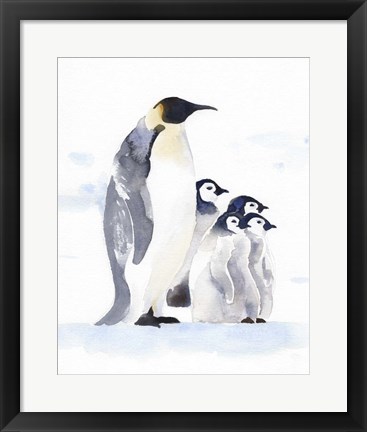 Framed Emperor Penguins I Print