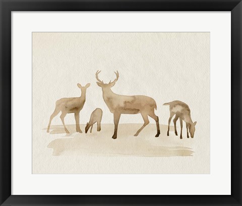 Framed Whitetail Herd I Print