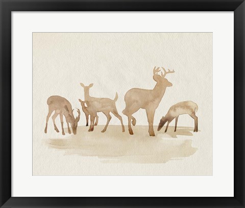 Framed Whitetail Herd II Print