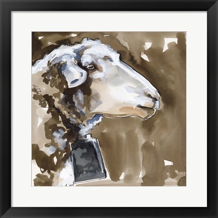 Framed Side Eye Sheep I Print