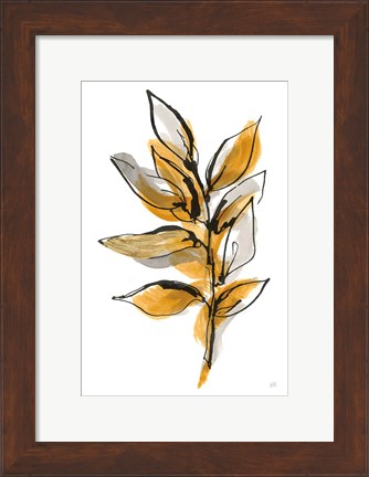 Framed Amber Leaves II Print