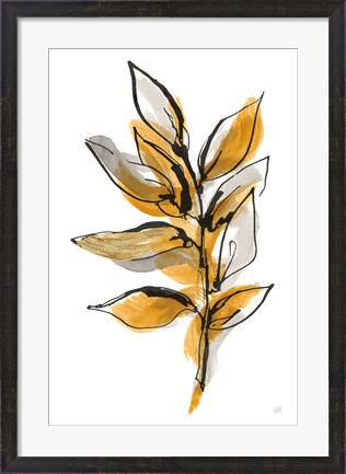 Framed Amber Leaves II Print