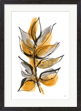 Framed Amber Leaves I Print