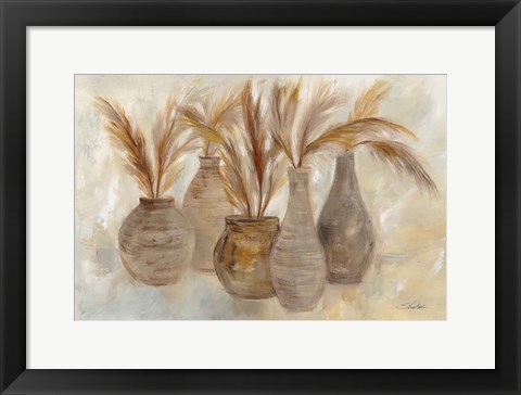 Framed Grasses and Baskets Print