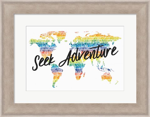 Framed Rainbow World I Adventure Print