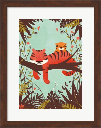 Framed Sleeping Tiger Print