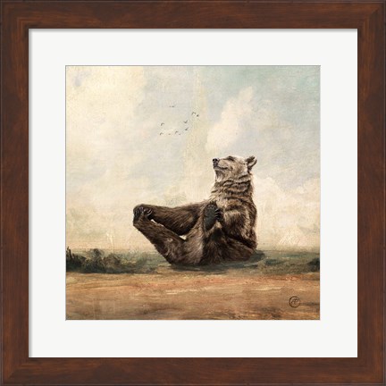 Framed Yo, The Yoga Bear Print