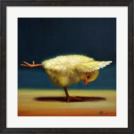 Framed Yoga Chick Balancing Beam Print