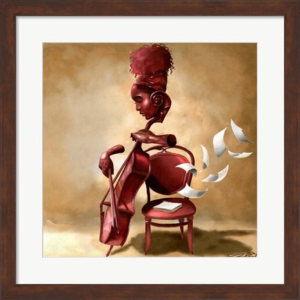 Framed Solo Cellist Print