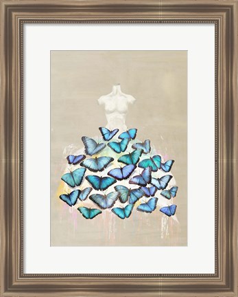 Framed Dress of Butterflies II Print