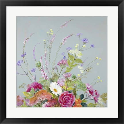 Framed Marguerite and Verbena Print