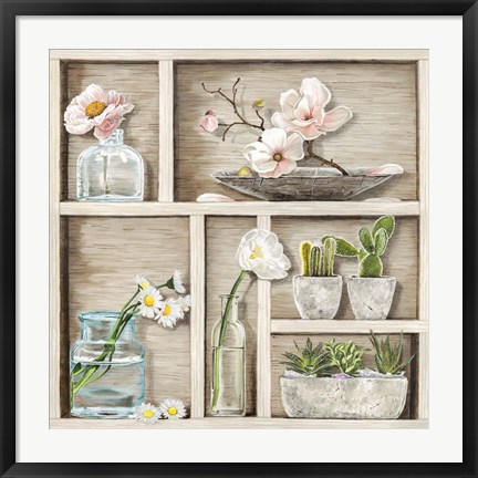 Framed Fleurs et Memoires II Print