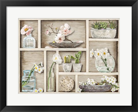 Framed Fleurs et Memoires Print