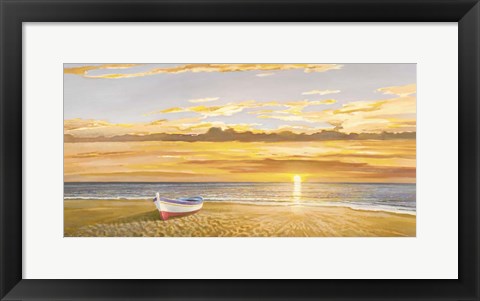 Framed Tramonto sulla Battigia Print