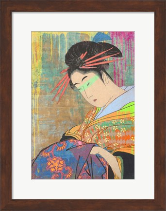 Framed Hommage to Kitagawa Print