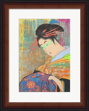 Framed Hommage to Kitagawa Print