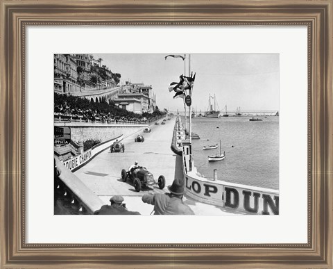 Framed After the start of the 1931 Monaco Grand Prix Print