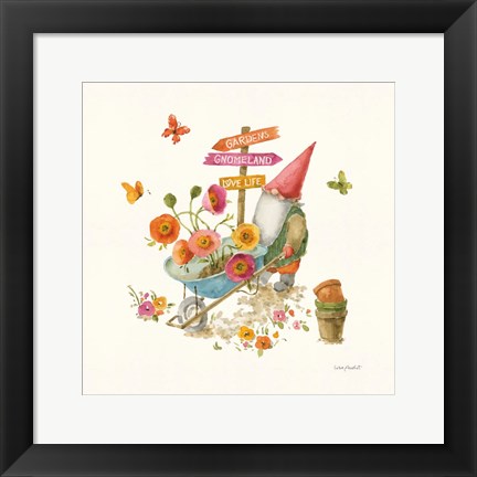 Framed Garden Gnomes VI Print