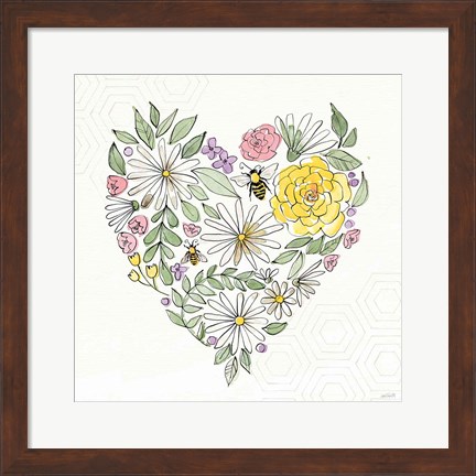 Framed Honeybee Blossoms XI No Words Print