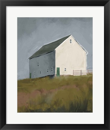 Framed White Barn I Print