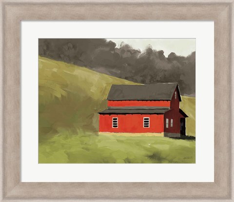 Framed Red Barn I Print