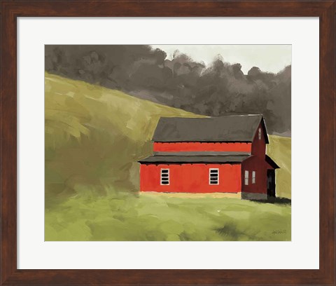 Framed Red Barn I Print