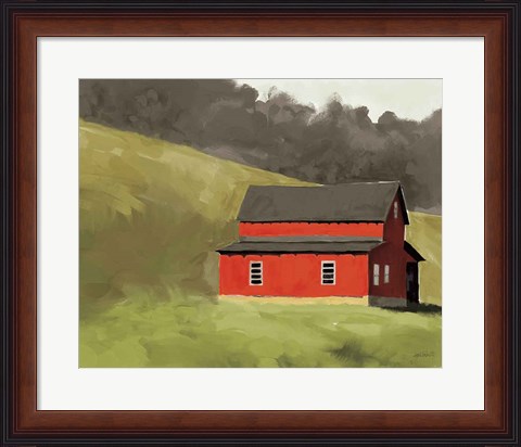 Framed Red Barn I Print